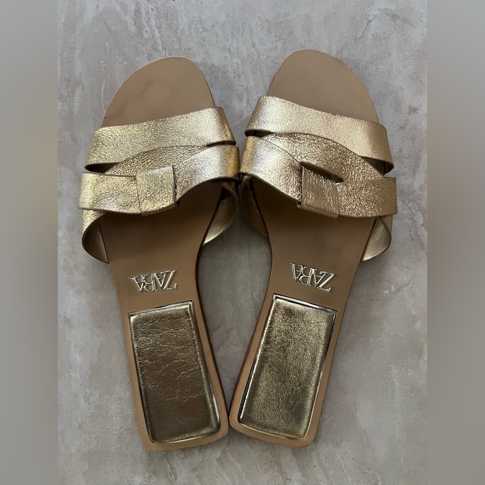 Zara gold sandals